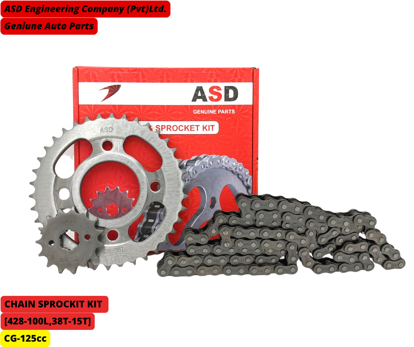 ASD Chain Sprocket Kit CG-125cc